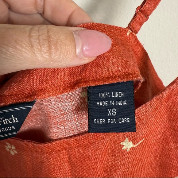 Y2K Vintage Abercrombie & Fitch Linen Mini Dress Size XS 2000s - Picture 4 of 7